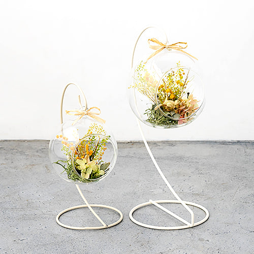 【春限定】ゆらゆらと春を告げるミモザアレンジ ガラススタンド