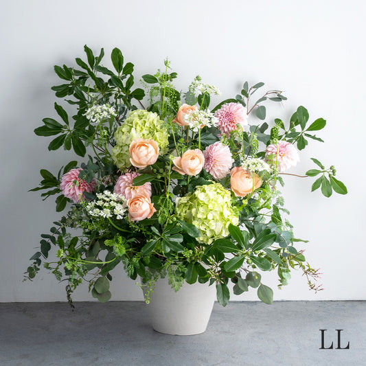 季節のフラワーアレンジメント 花びらメッセージ_LL