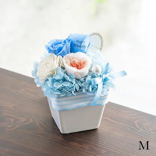 花びらメッセージ パステルプリザーブドフラワーアレンジ
