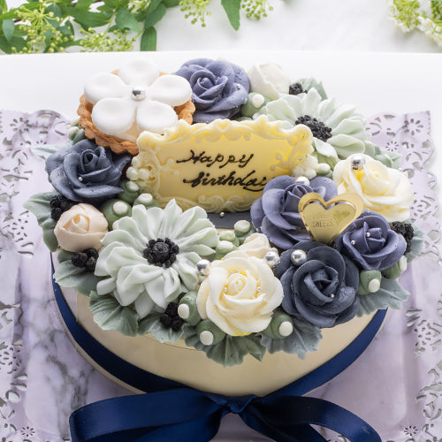 フラワーケーキ フラワーリースのケーキ 5号 – パティスリーフラワー