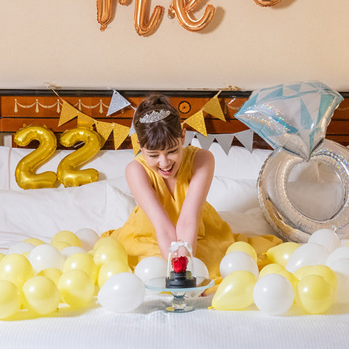 ホテルでプロポーズ リトルベル Specialダイヤモンドローズ+フラッグ装飾セット_バルーン