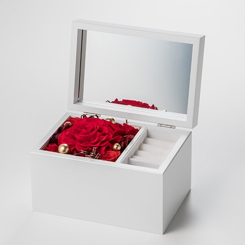 Special高級オルゴール ジュエリーボックス プリザーブド プロポーズ用_ドラマティックレッド