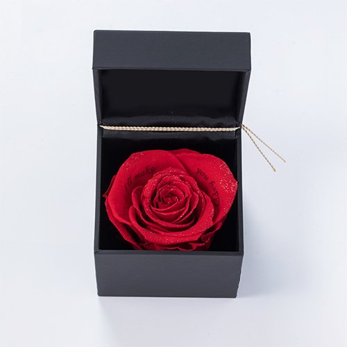 ボックスフラワー Specialダイヤモンドローズ プロポーズ用_レッド