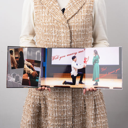 思い出のプロポーズフォト 三つ折りデザイン台紙