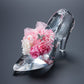 名入れ彫刻 シンデレラの靴 クリスタルガラス プリンセスアレンジ プリザーブドフラワー