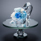 花に名入れ シンデレラの靴 クリスタルガラス プリンセスアレンジ プリザーブドフラワー