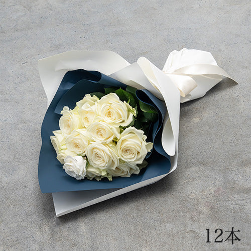 生花白バラの花束 プロポーズの定番 花びらメッセージ