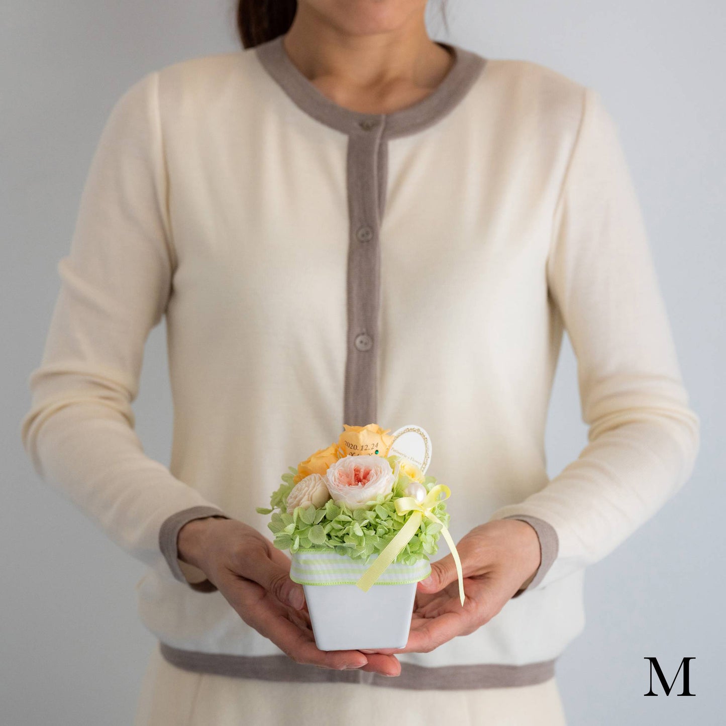 花びらメッセージ パステルプリザーブドフラワーアレンジ