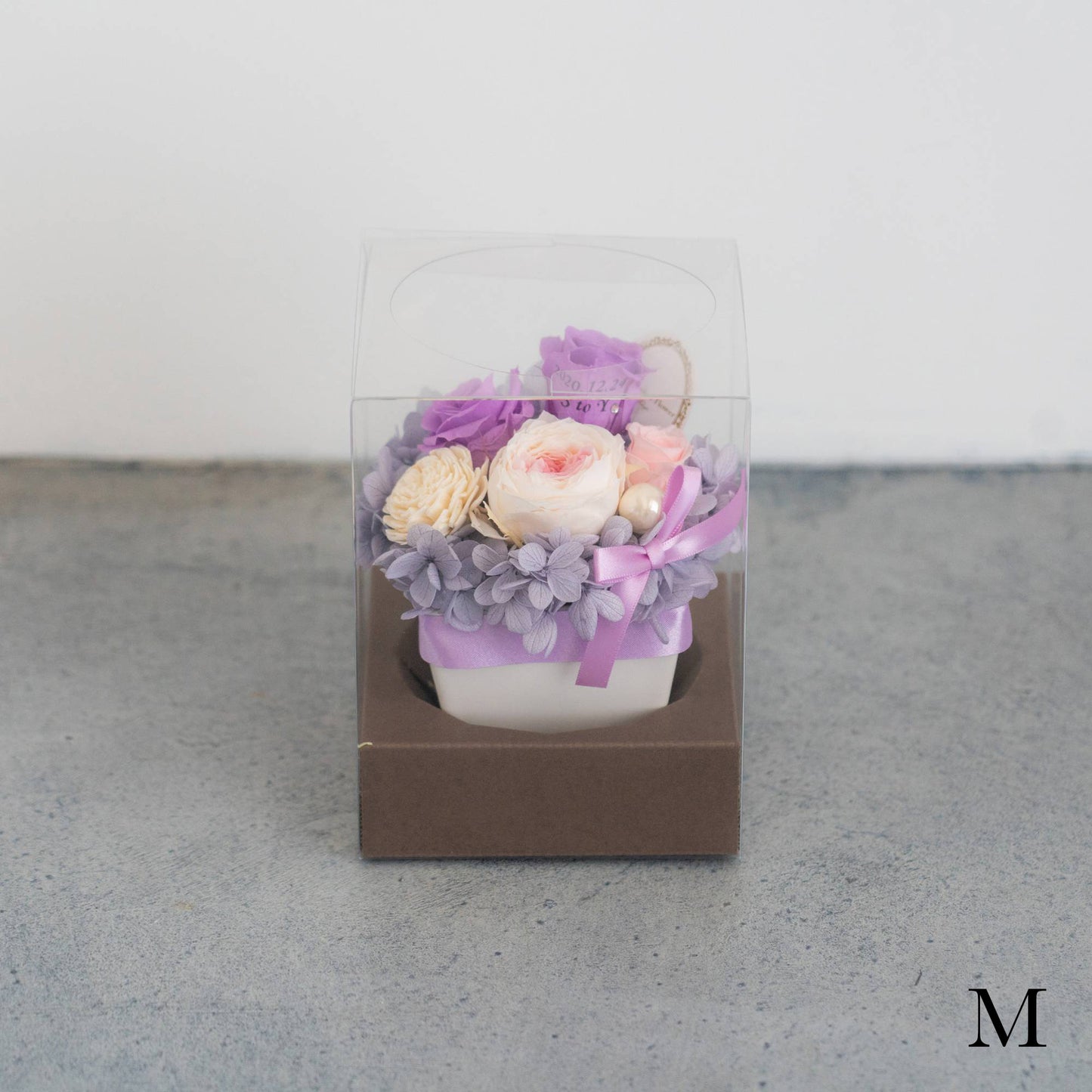 花びらメッセージ パステルプリザーブドフラワーアレンジ