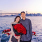 本数が選べる生花バラの花束 花びらメッセージ プロポーズ用