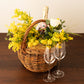 生花　季節のアレンジメント+シャンパン+彫刻ペアグラス