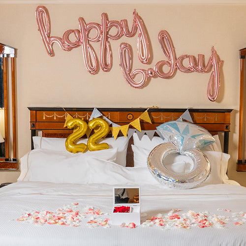 ホテルでプロポーズ Special高級オルゴールジュエリーBOX ≪Dレッド≫+フラッグ装飾セット