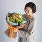 花びらメッセージ ”生花”季節のブーケ_オレンジ