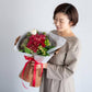 花びらメッセージ ”生花”季節のブーケ_レッド