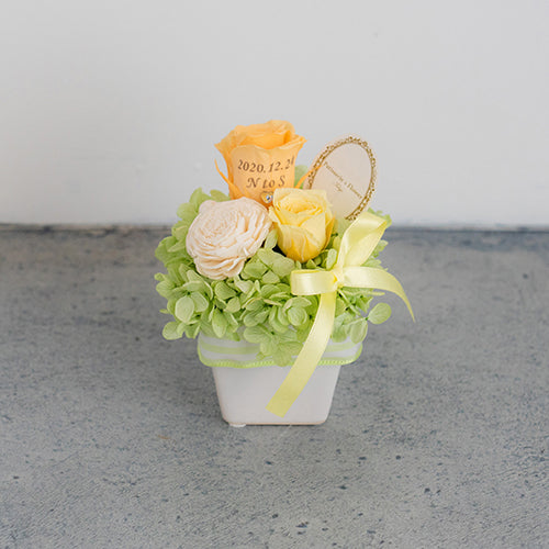 パステルプリザーブドフラワーアレンジM ≪オレンジ≫